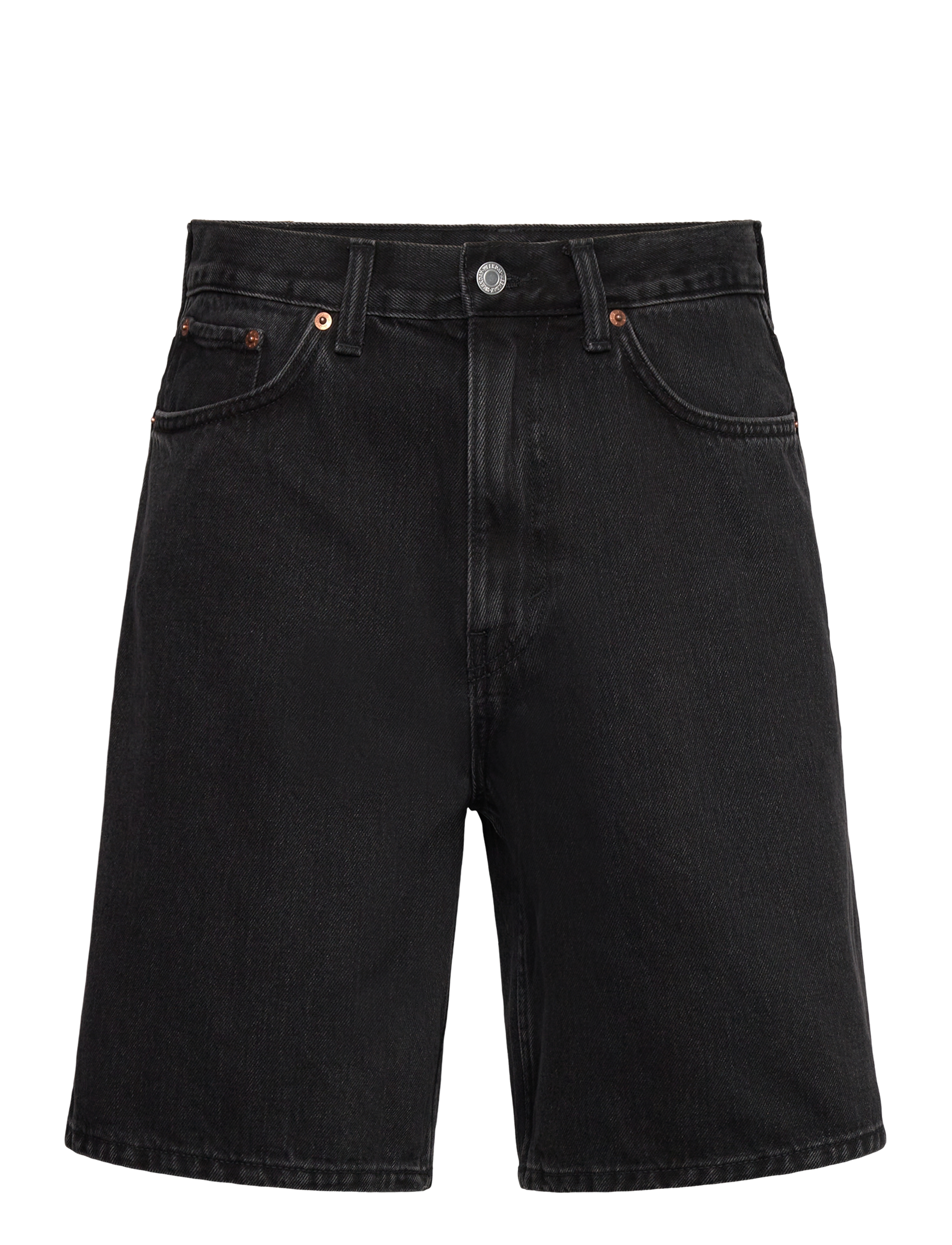 Weekday Galaxy Mid Rise Loose Denim Shorts, 30, Schwarz - Denim, Frauen