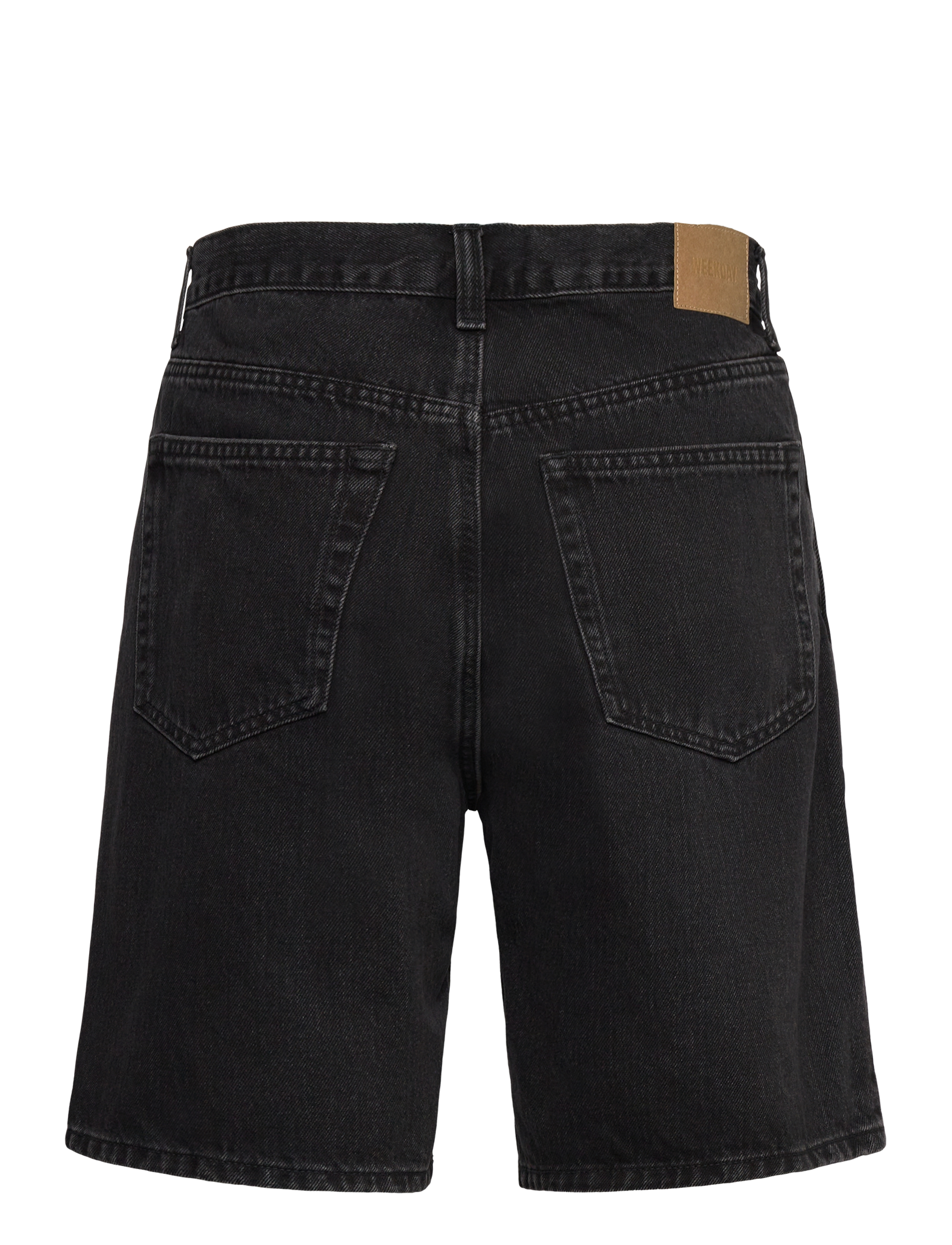 Weekday - Galaxy Mid Rise Loose Denim Shorts - jorty - tuned black - 2