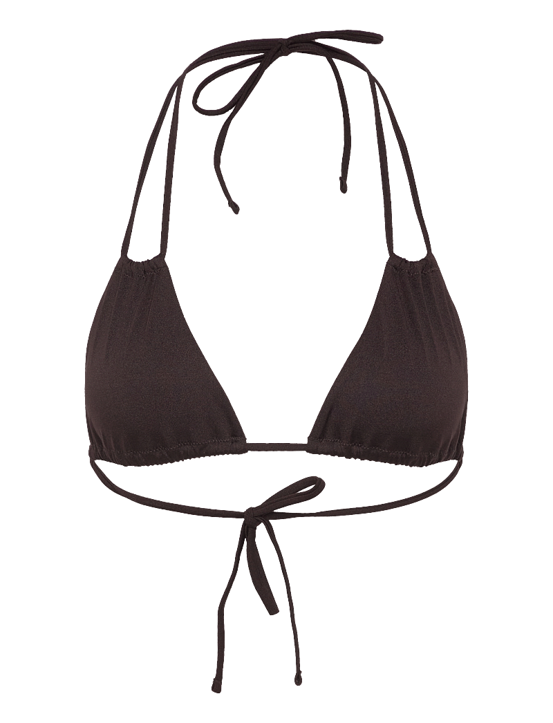 Weekday - Breeze Tie Bikini Top - triangle bikinis - brown - 0