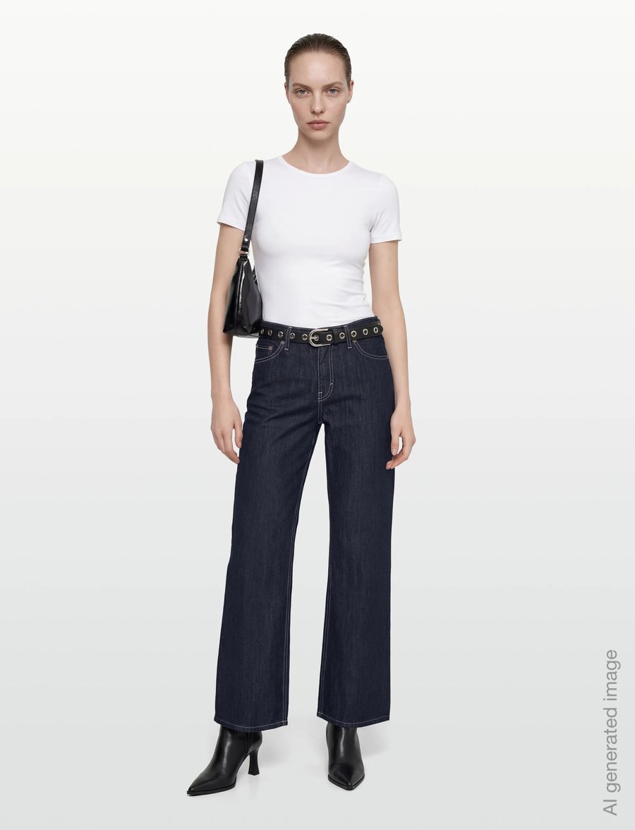 Weekday - Ample Low Rise Loose Wide Jeans - hosen mit weitem bein - blue rinse - 0