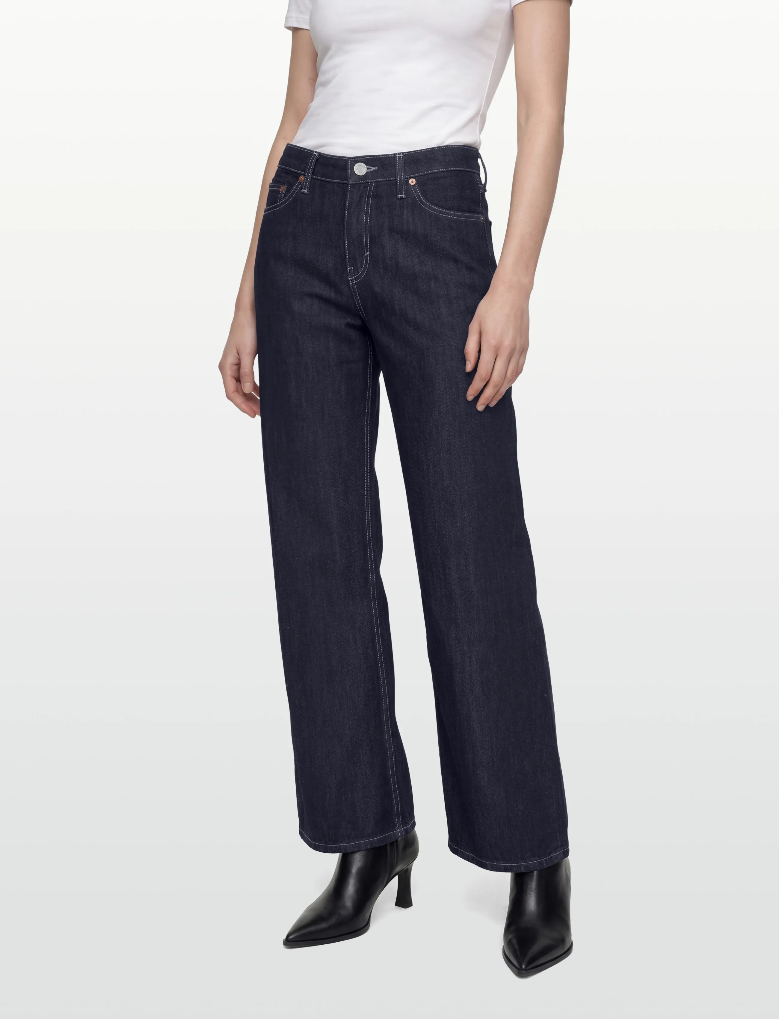 Weekday - Ample Low Rise Loose Wide Jeans - wide leg jeans - blue rinse - 3