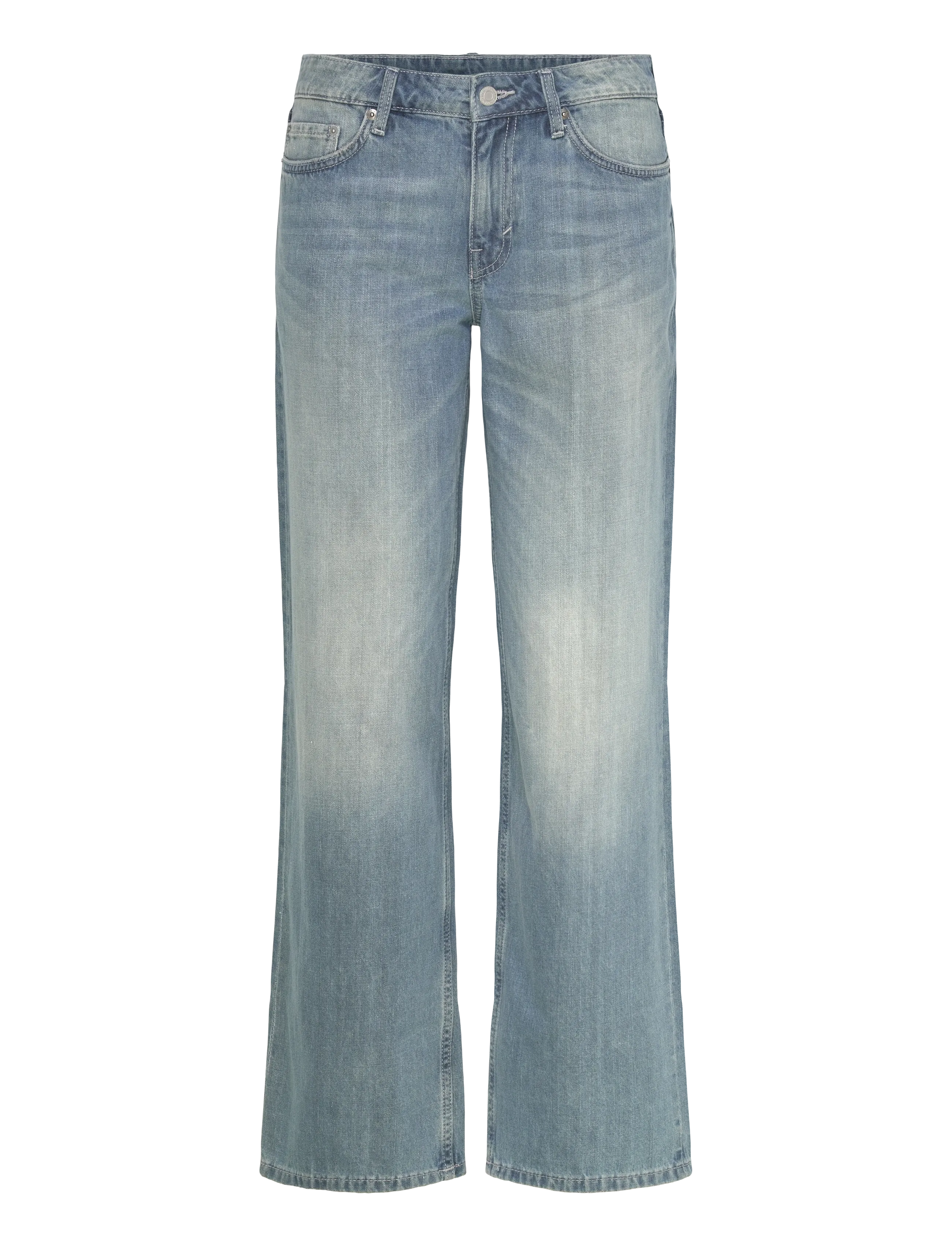Ample Low Rise Loose Wide Leg Jeans - GLORIA BLUE