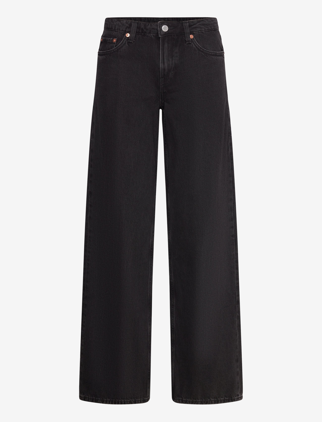 Weekday - Ample Low Rise Loose Wide Leg Jeans - brede jeans - ink black - 1