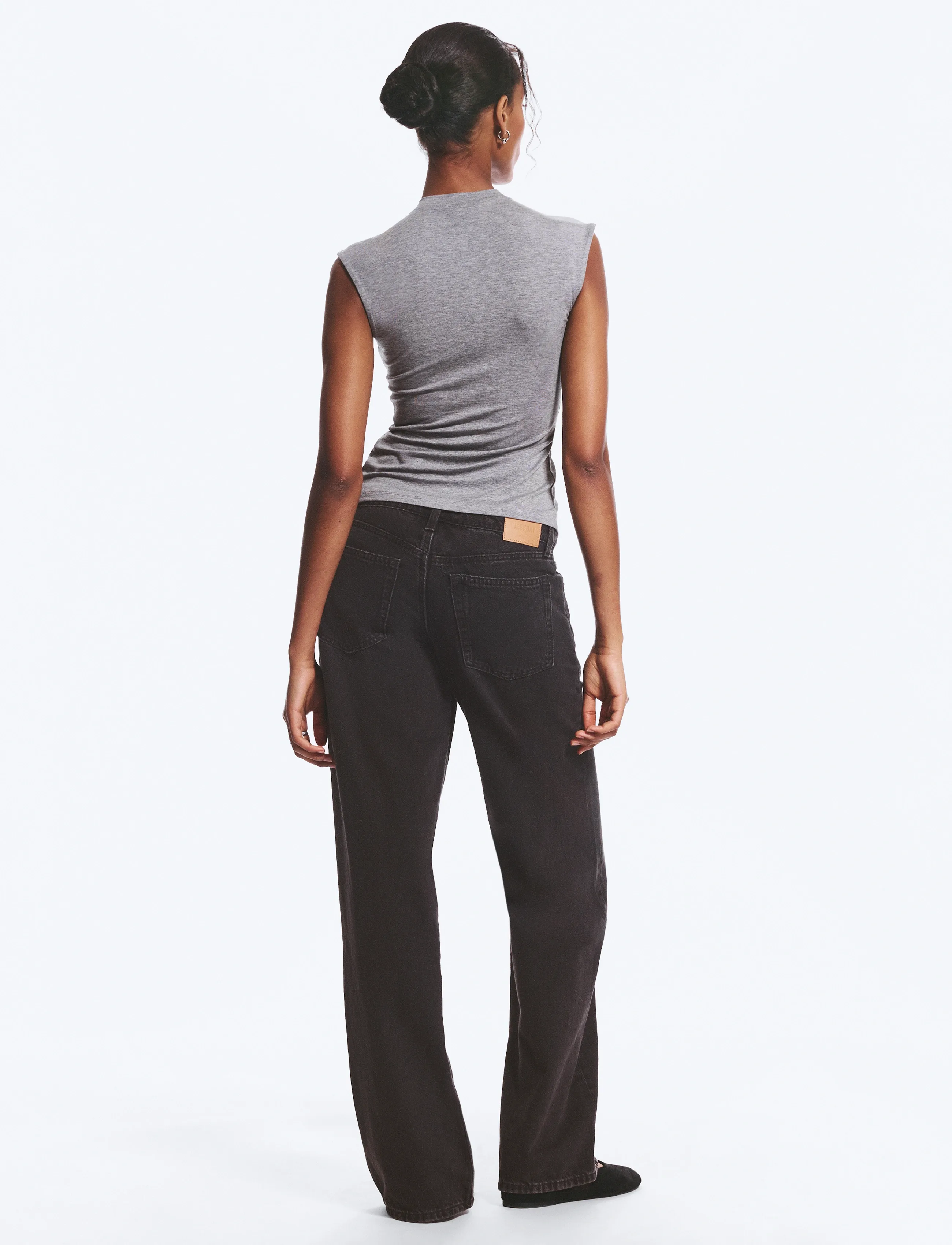 Weekday - Ample Low Rise Loose Wide Jeans - vida jeans - ink black - 4