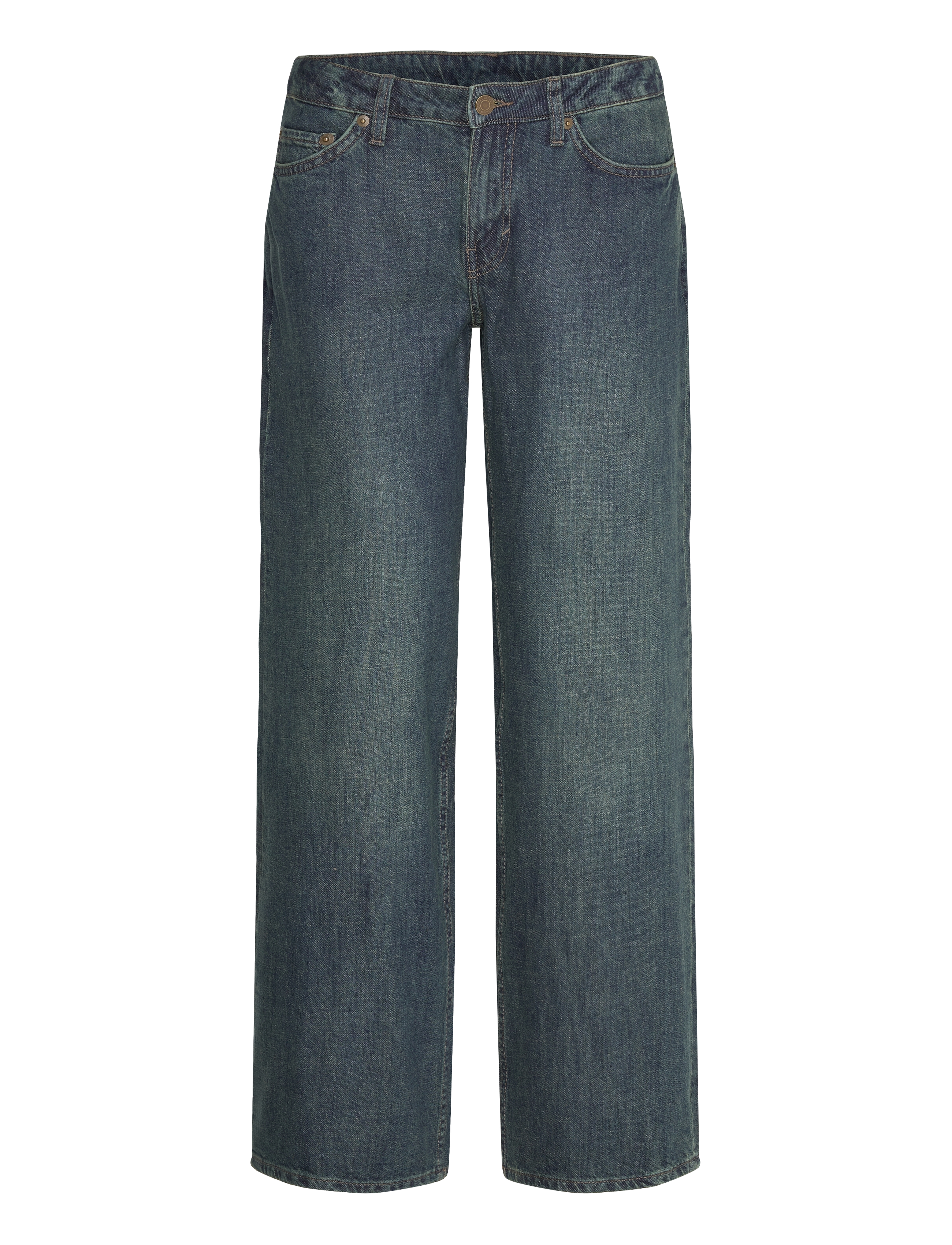 Weekday Ample Low Rise Loose Wide Jeans, 26 x 32, Blue, Jeans > Vidde, Dame