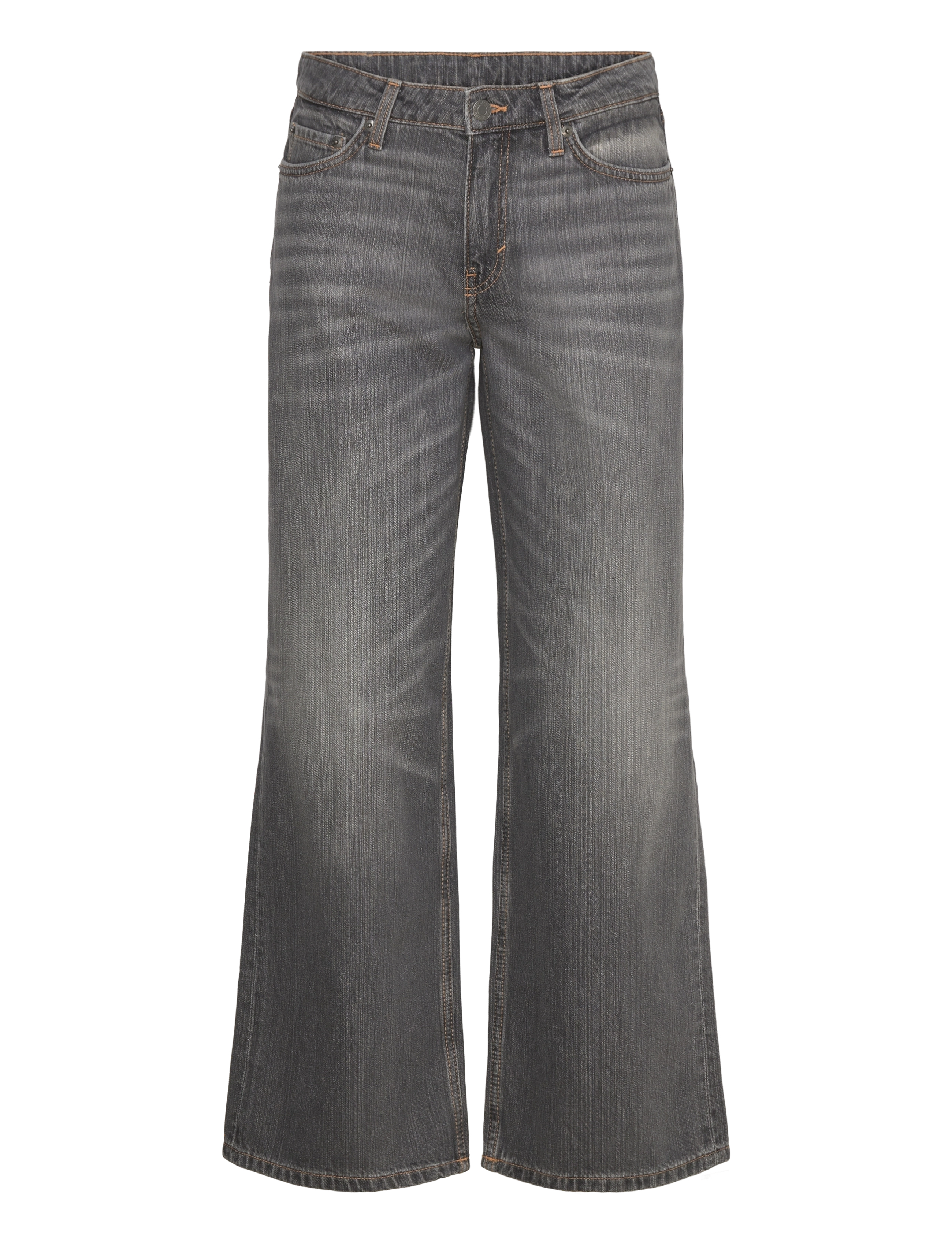 Weekday Ample Low Rise Loose Wide Jeans, 24 x 32, Grey, Jeans > Vidde, Dame