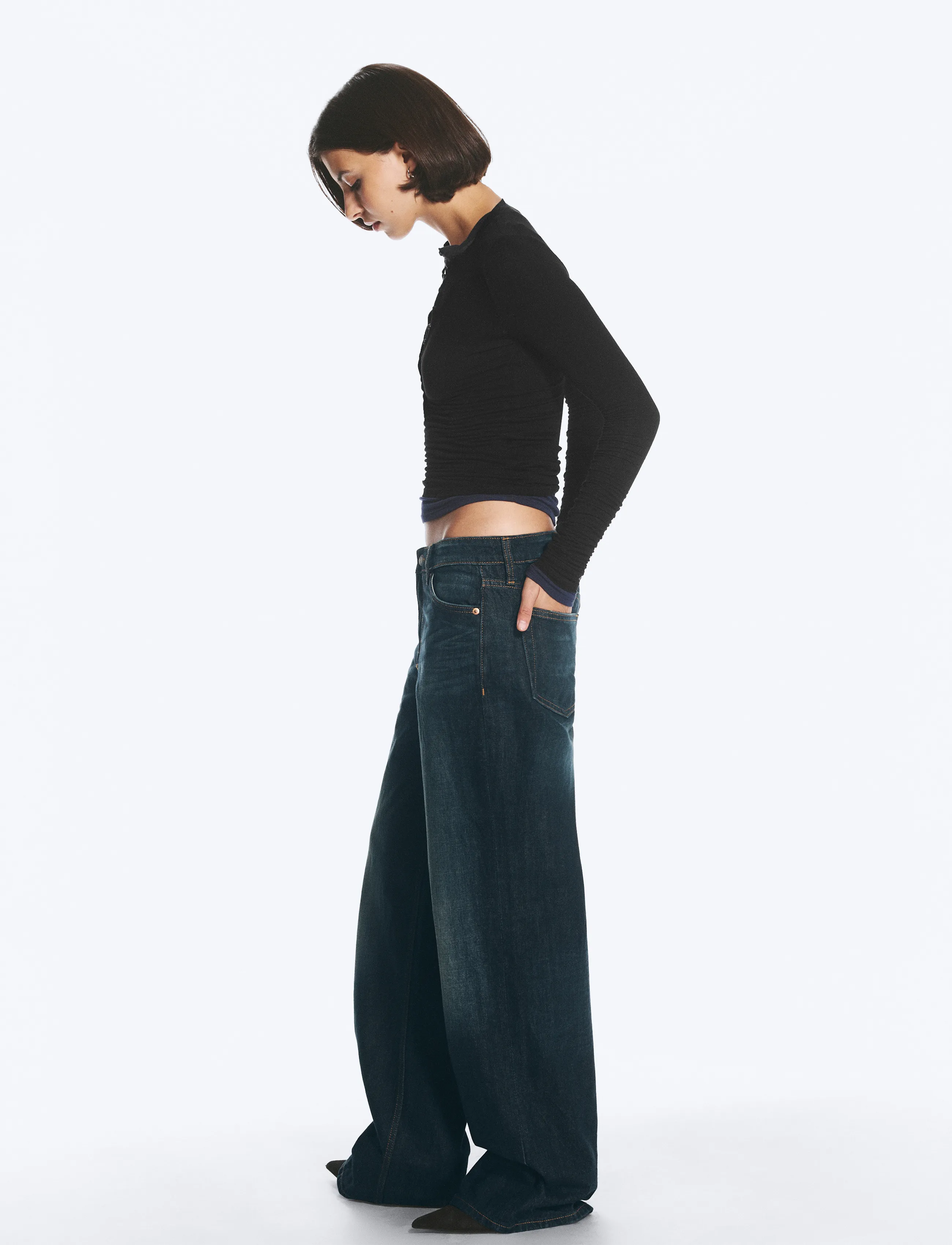 Weekday - Ample Low Rise Loose Wide Jeans - wide leg jeans - rain blue - 4