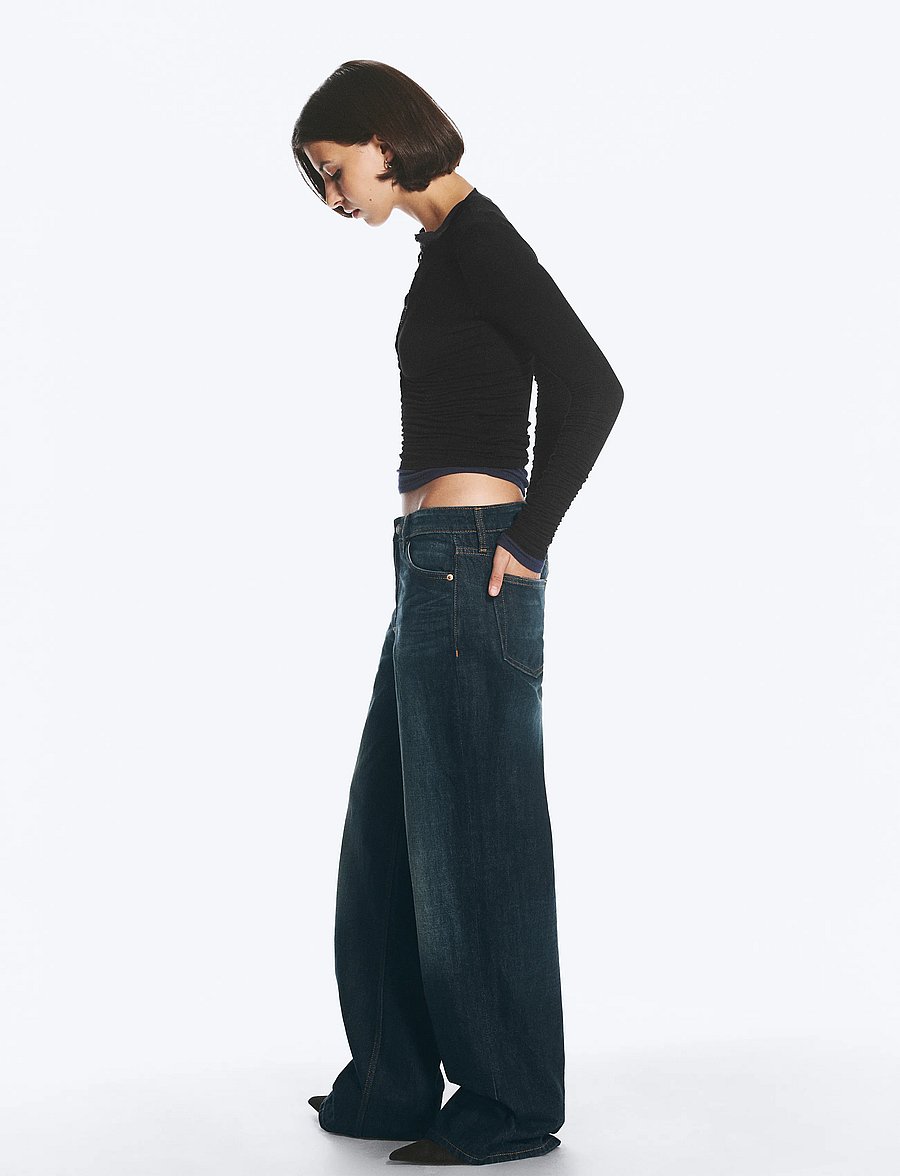 Weekday - Ample Low Rise Loose Wide Jeans - wide leg jeans - rain blue - 4