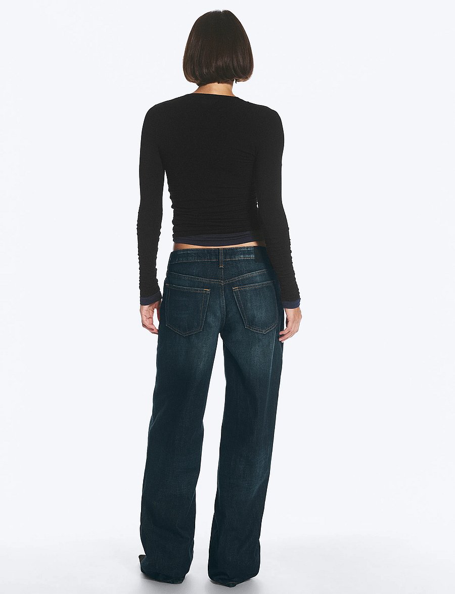 Weekday - Ample Low Rise Loose Wide Jeans - wide leg jeans - rain blue - 5