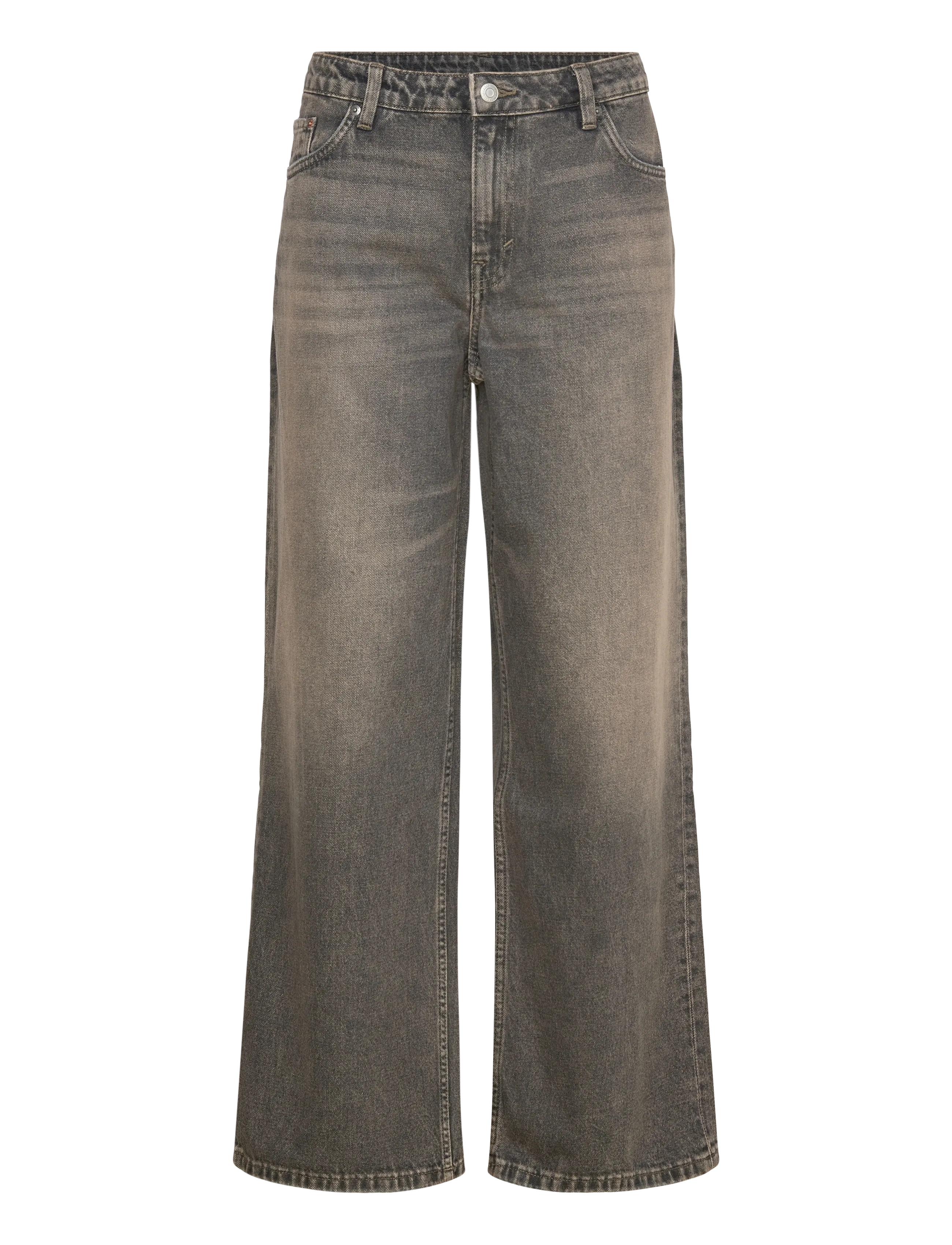 Weekday Ample Low Rise Loose Wide Jeans, 29 x 32, Black, Jeans > Vidde, Dame