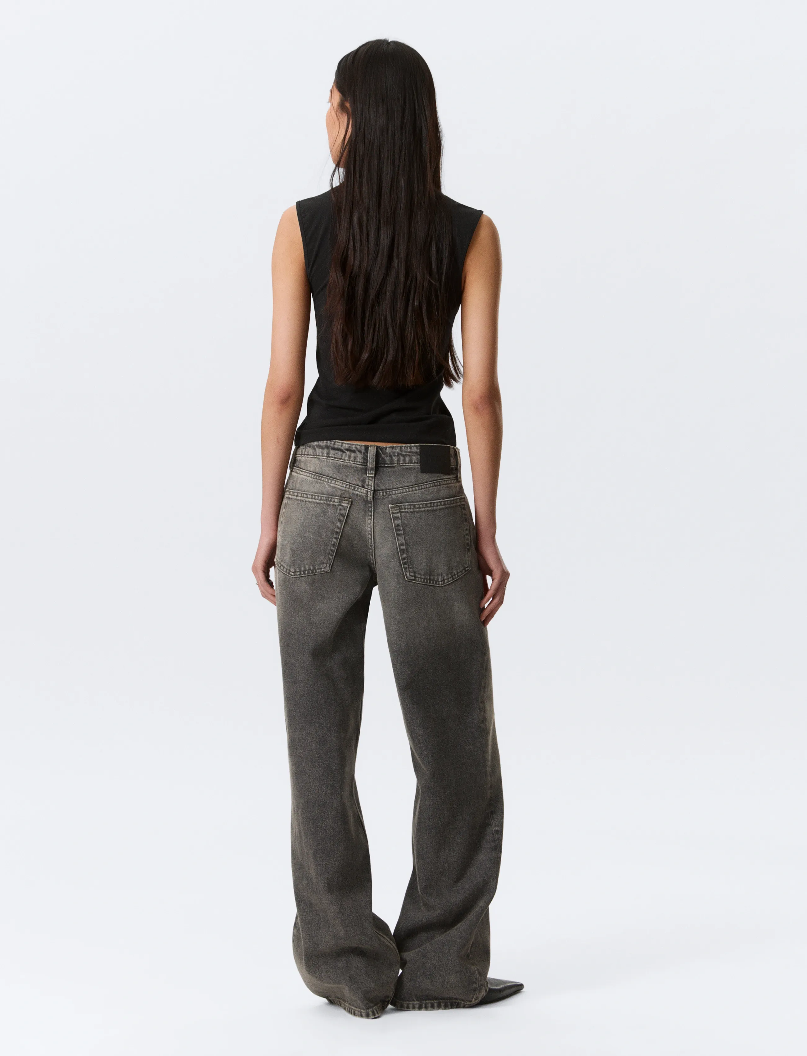 Weekday - Ample Low Rise Loose Wide Jeans - brede jeans - redondo black - 5
