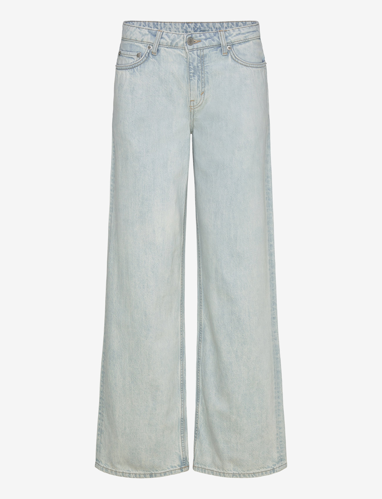 Weekday - Ample Low Rise Loose Wide Leg Jeans - hosen mit weitem bein - snow blue - 0