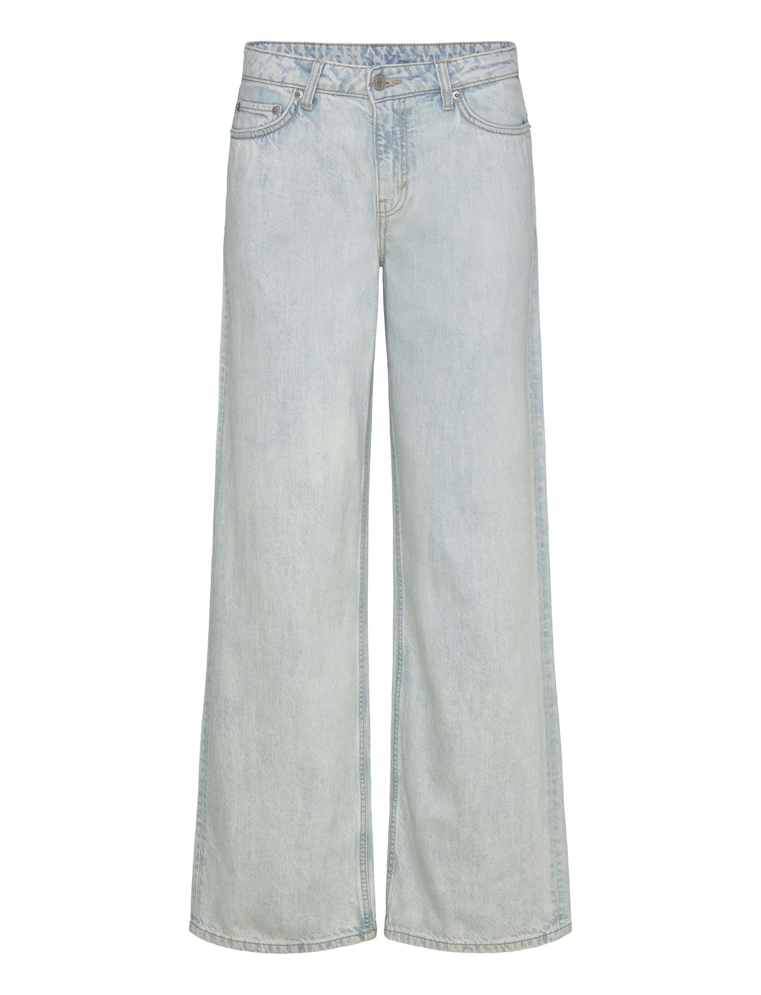 Weekday Ample Low Rise Loose Wide Jeans - Campaign - SNOW BLUE / blue