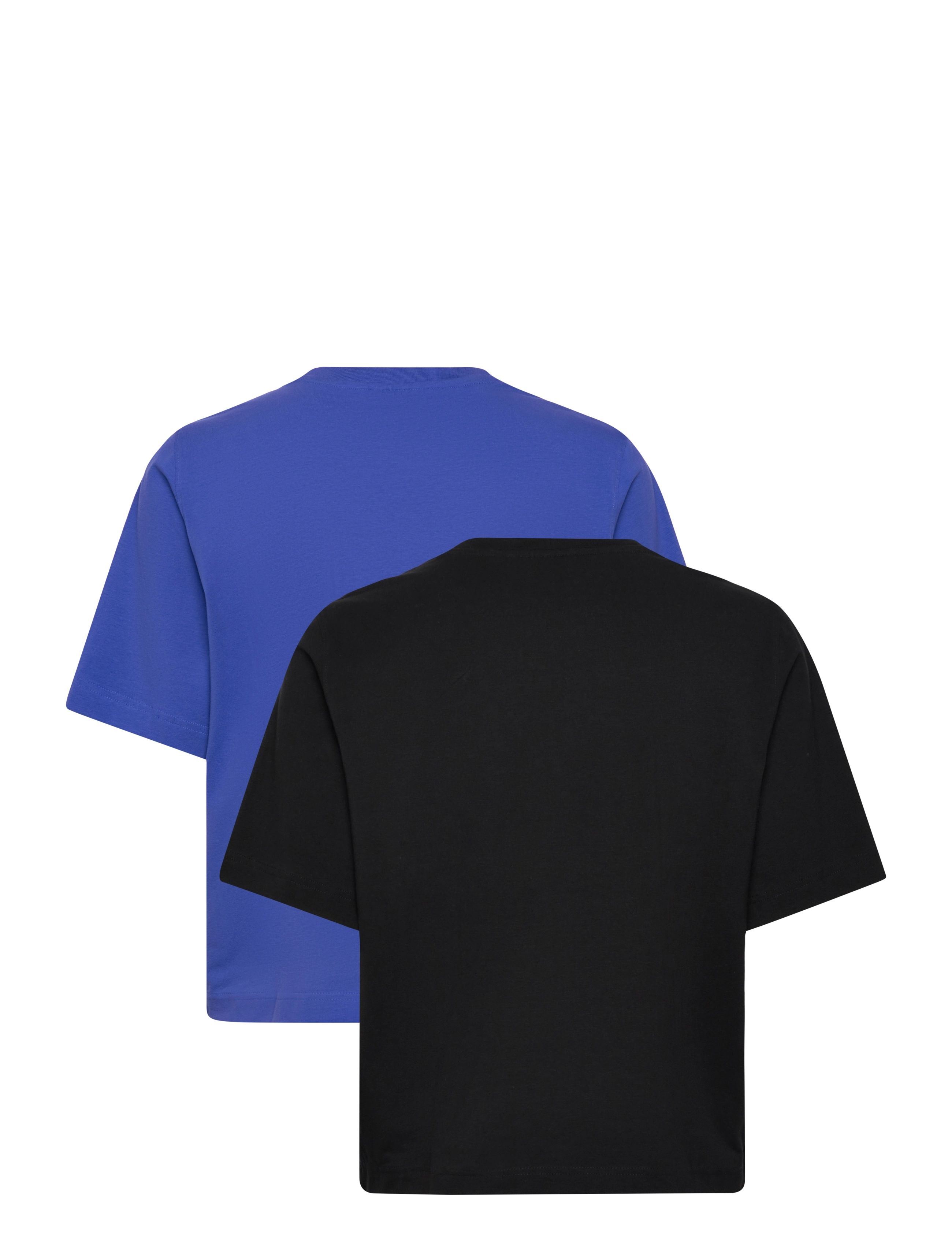 Weekday - 2-pack Boxy T-shirt - blue bright + black - 1