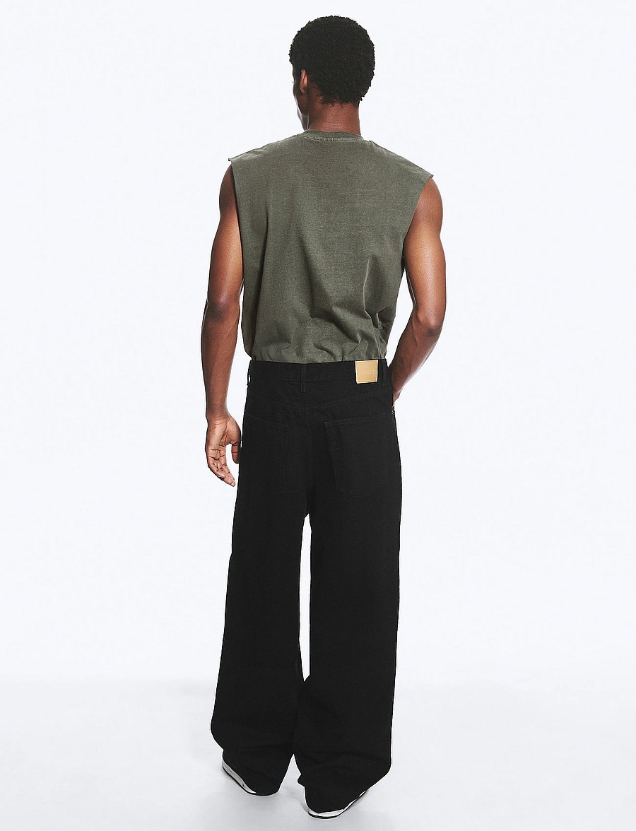 Weekday - Astro Mid Rise Loose Baggy Leg Unisex Jeans - weite jeans - black rinse - 4