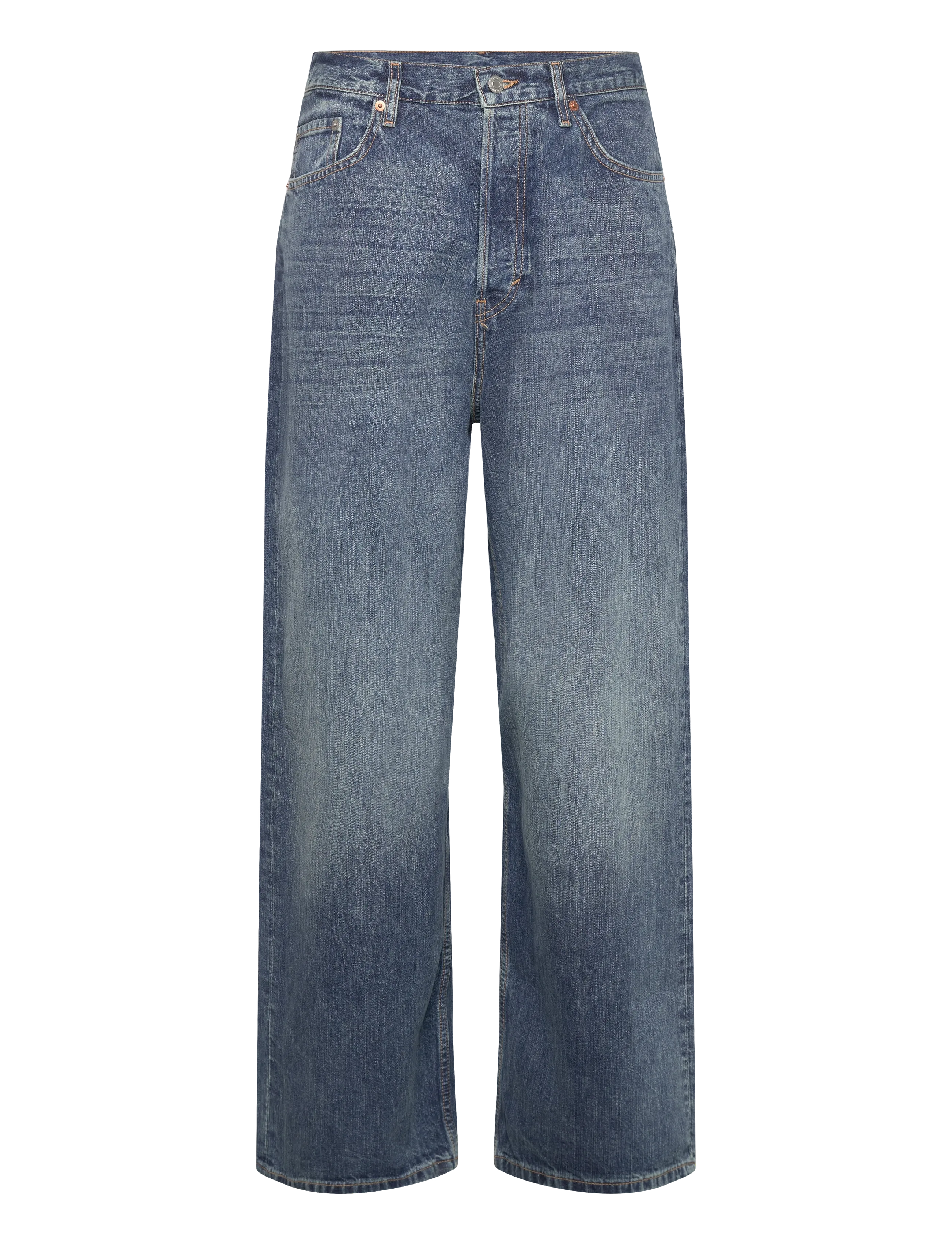 Weekday Astro Mid Rise Loose Baggy Leg Unisex Jeans - Weekday - BLUE HYMN / blue