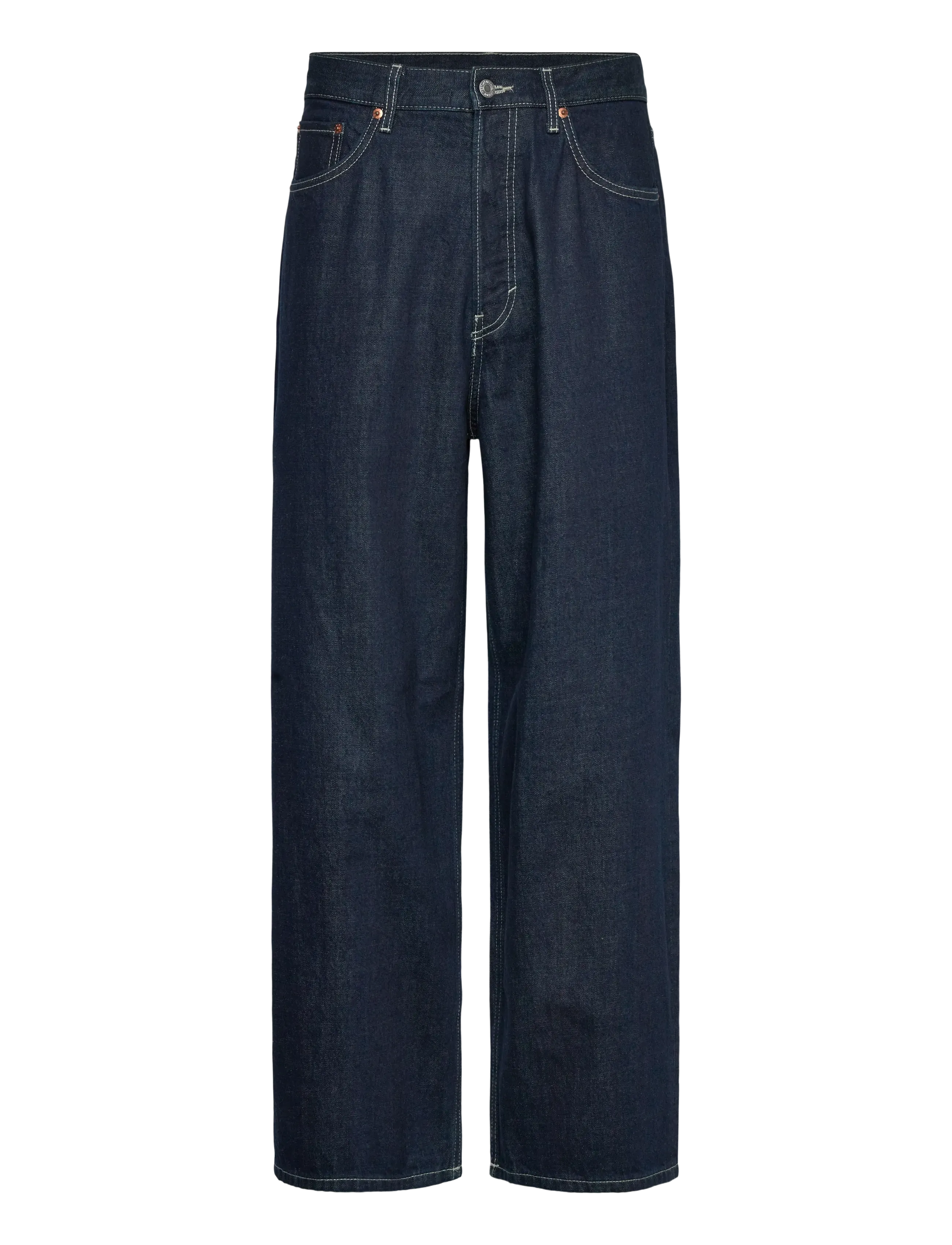 Weekday Astro Mid Rise Loose Baggy Unisex Jeans, Mænd, Mellemhøj Talje Løse Baggy Jeans, Navy, Str: 31 x 34