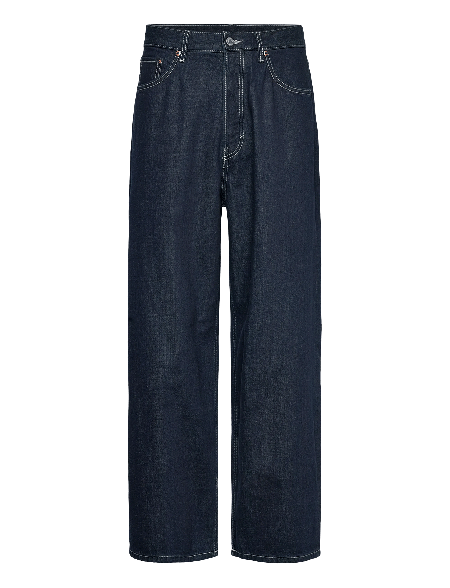 Weekday - Astro Mid Rise Loose Baggy Leg Unisex Jeans - brīvi džinsi - blue rinse - 0