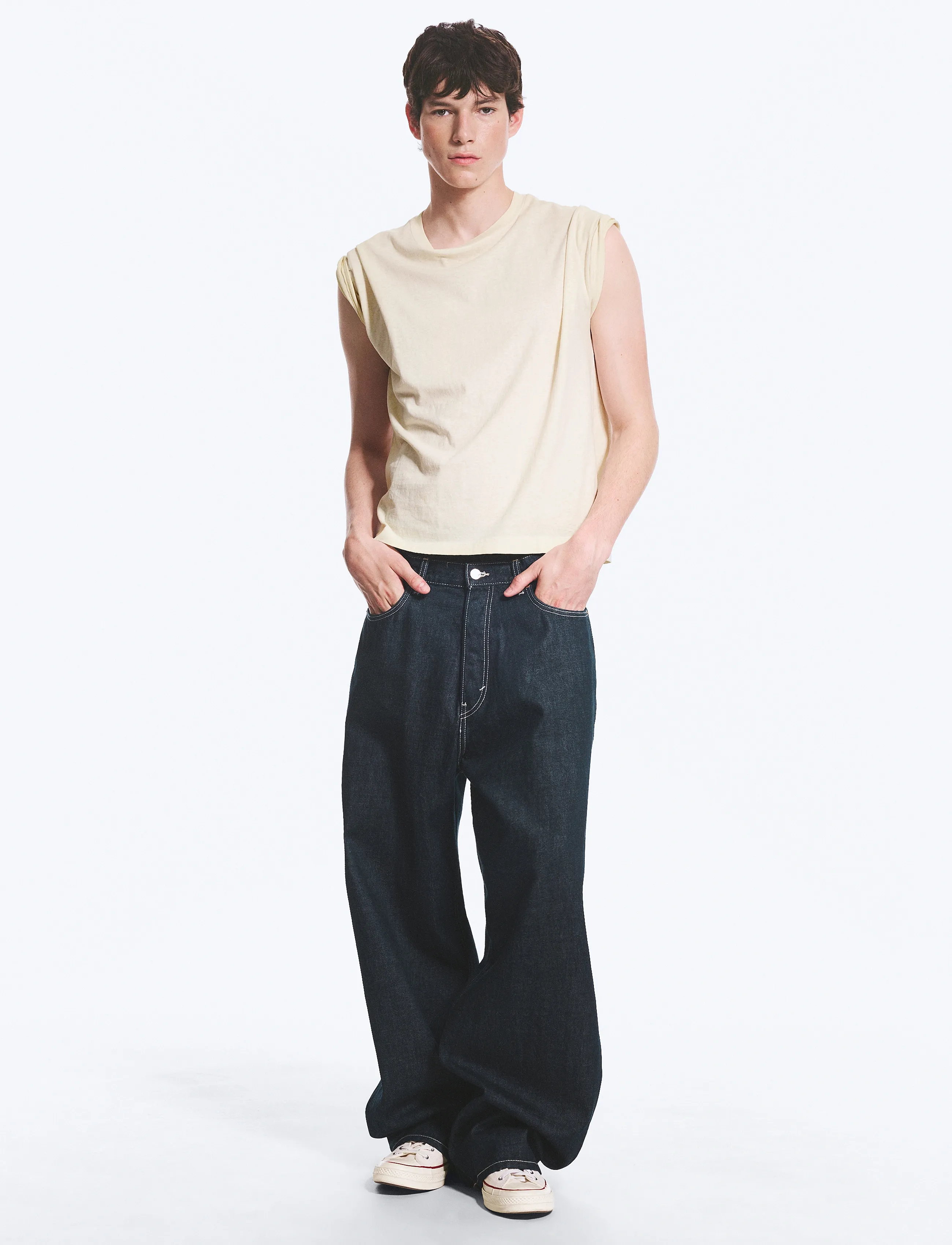 Weekday - Astro Mid Rise Loose Baggy Unisex Jeans - alt laienevad teksad - blue rinse - 0