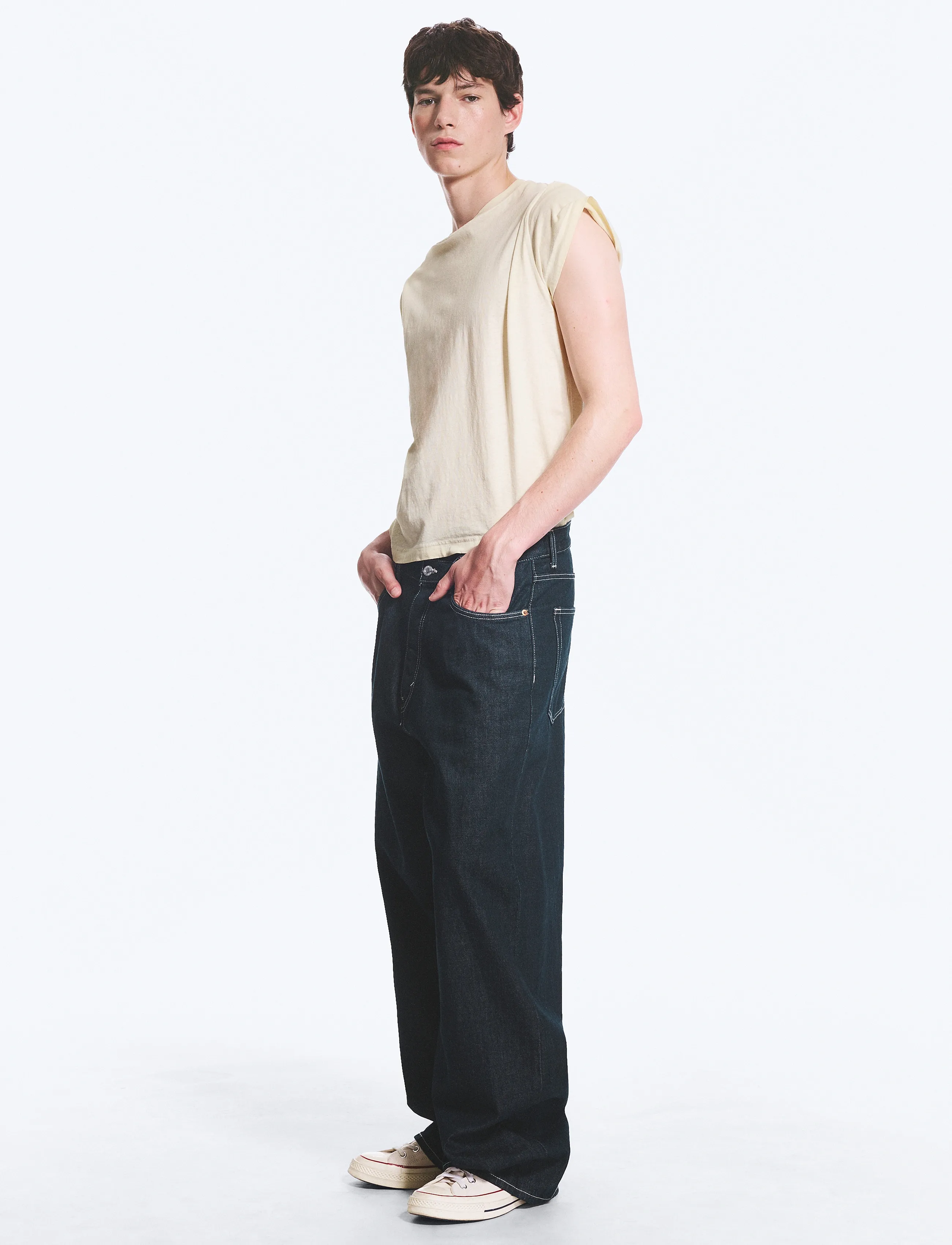 Weekday - Astro Mid Rise Loose Baggy Unisex Jeans - alt laienevad teksad - blue rinse - 3
