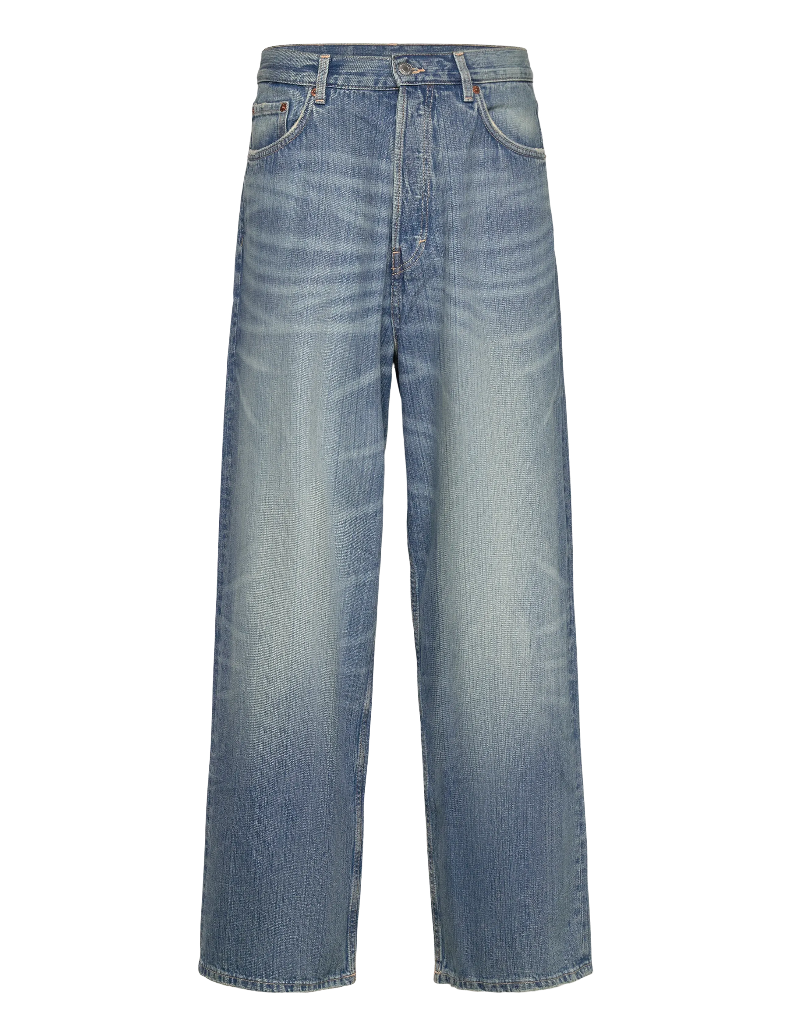 Weekday Astro Mid Rise Loose Baggy Unisex Jeans, Mænd, Mellemhøj Talje Løse Baggy Jeans, Blå, Str: 24 x 32