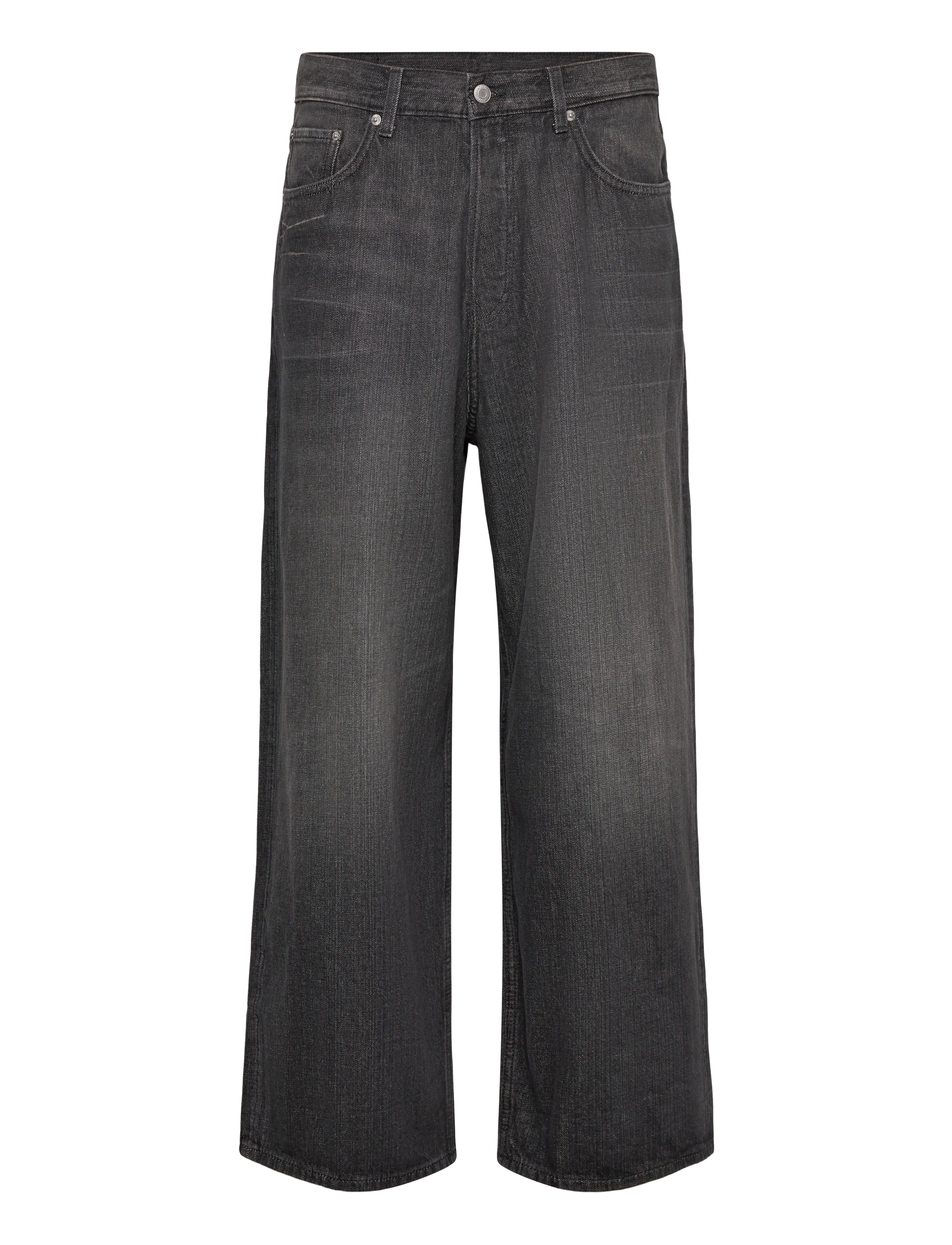 Weekday Astro Mid Rise Loose Baggy Unisex Jeans, Mænd, Mellemhøj Talje Løse Baggy Jeans, Sort, Str: 32 x 32