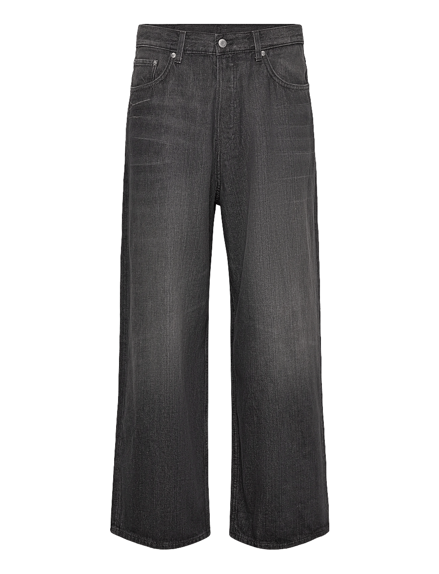 Weekday - Astro Mid Rise Loose Baggy Leg Unisex Jeans - loose jeans - chelsea black - 0