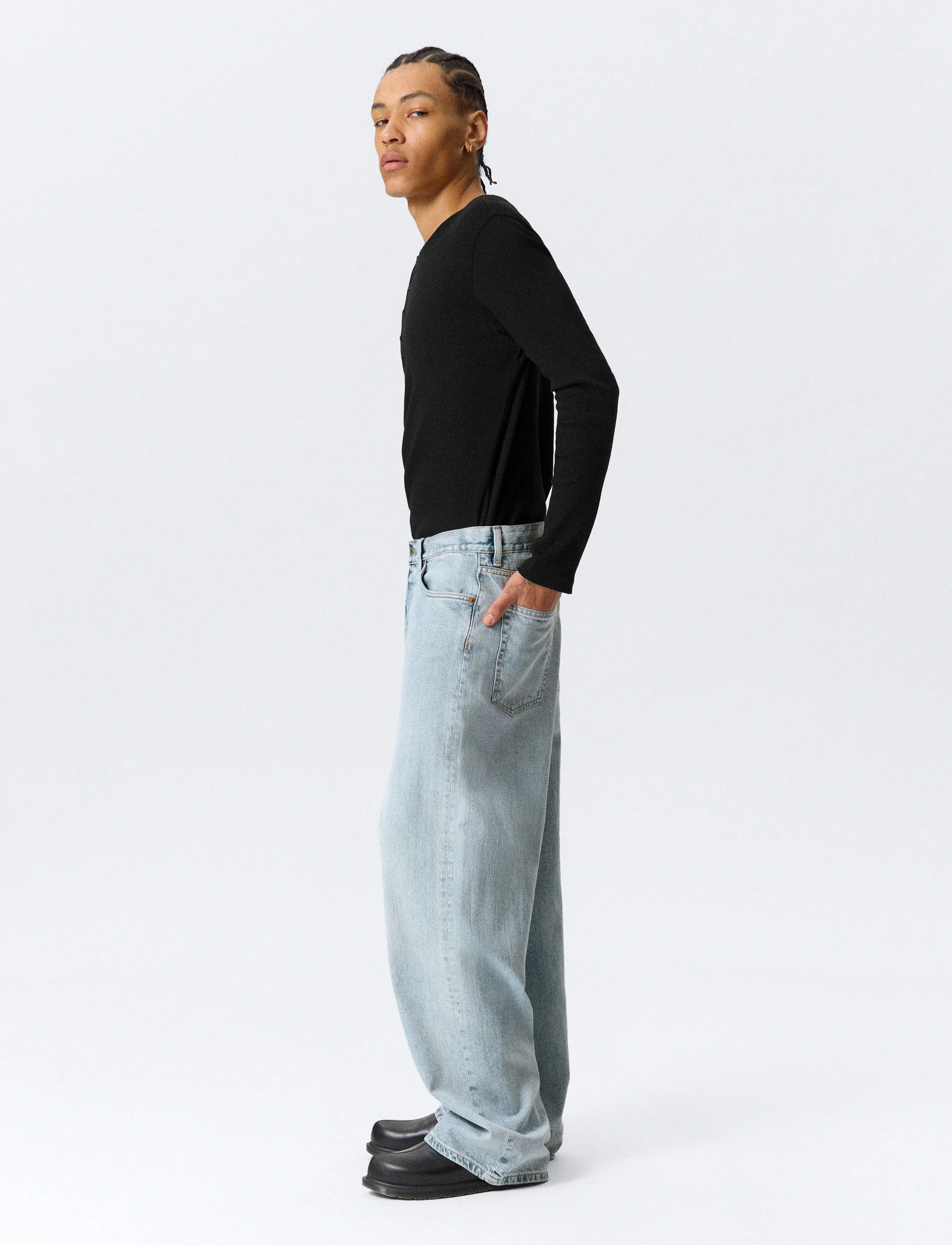 Weekday - Astro Mid Rise Loose Baggy Unisex Jeans - loose jeans - dream blue - 3