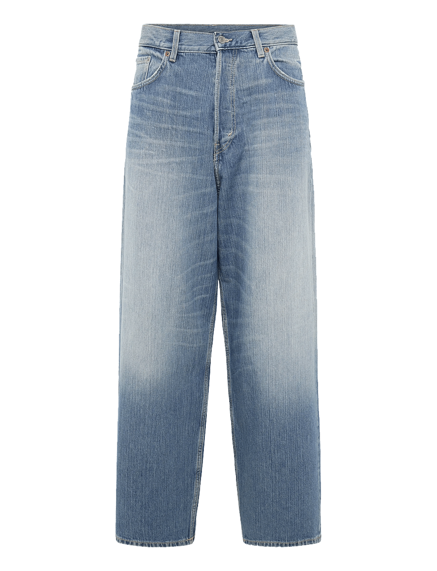 Weekday - Astro Mid Rise Loose Baggy Leg Unisex Jeans - alt laienevad teksad - saddle blue - 1