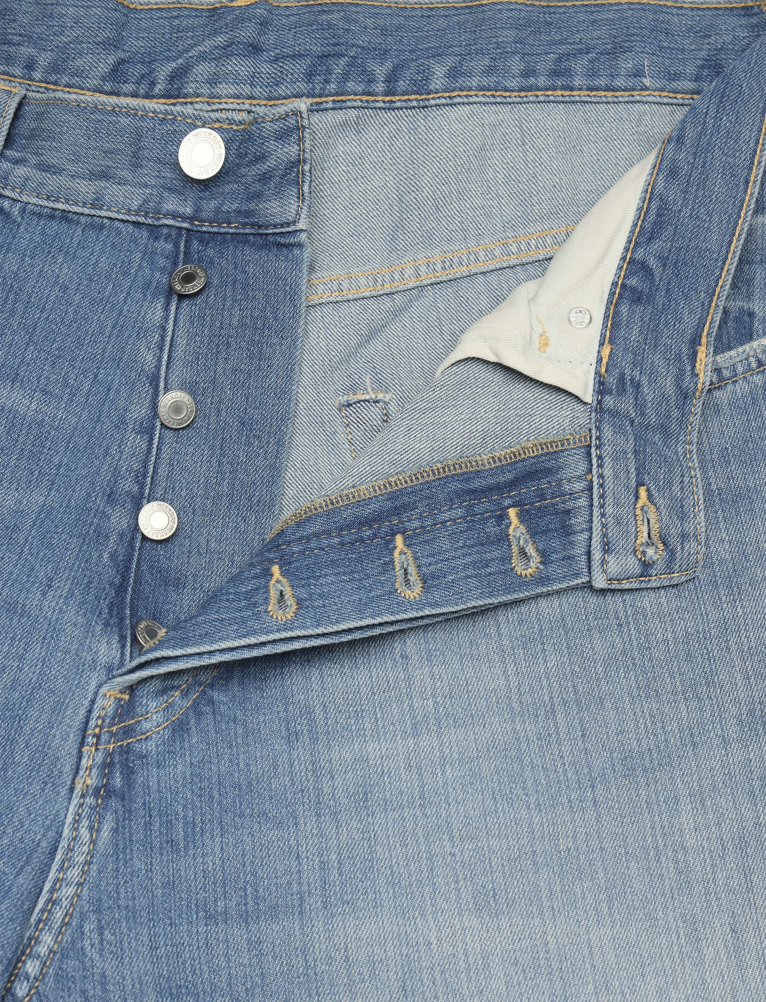 Weekday - Astro Mid Rise Loose Baggy Unisex Jeans - loose jeans - saddle blue - 3
