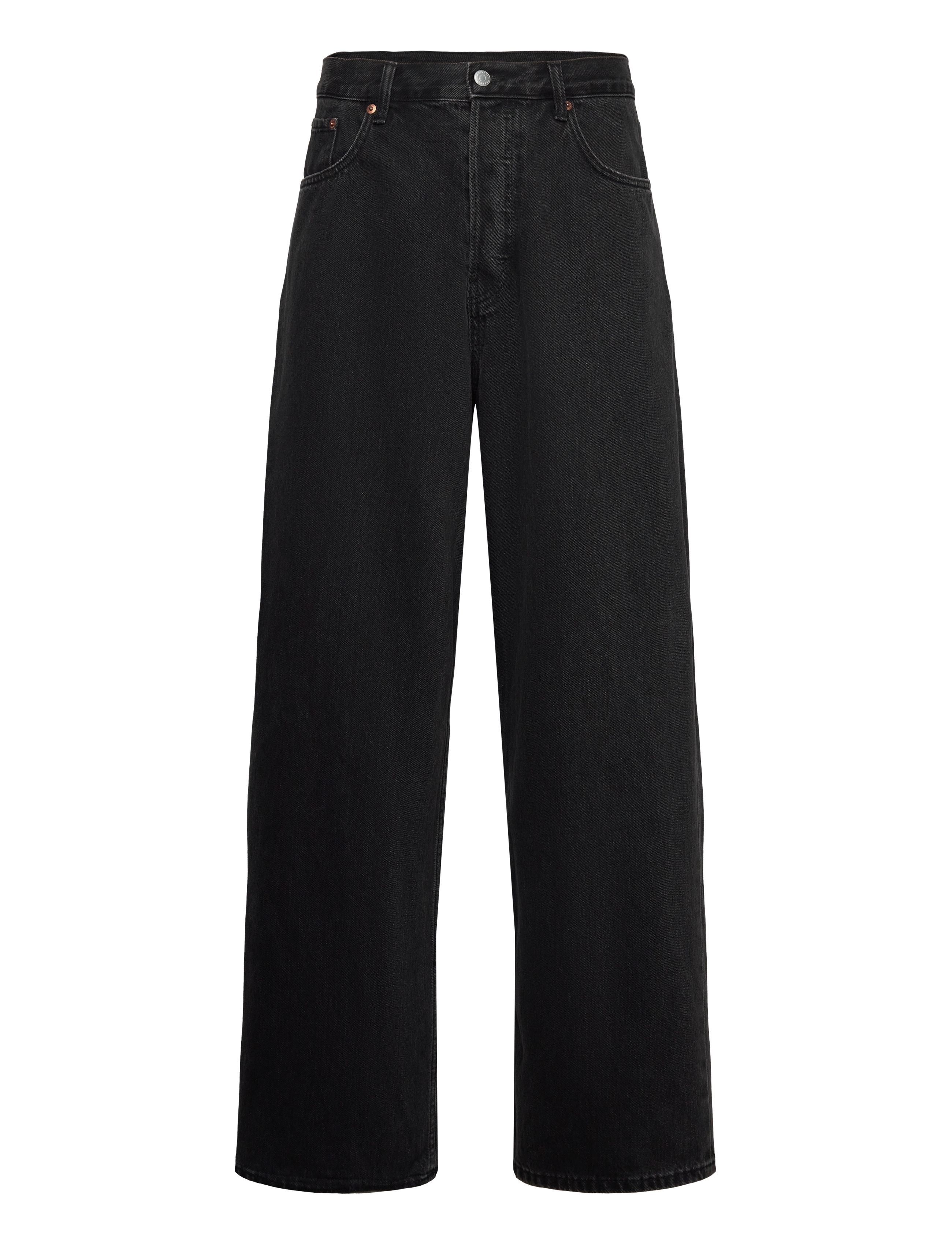 Weekday - Astro Mid Rise Loose Baggy Unisex Jeans - platėjantys apačioje - tuned black - 2