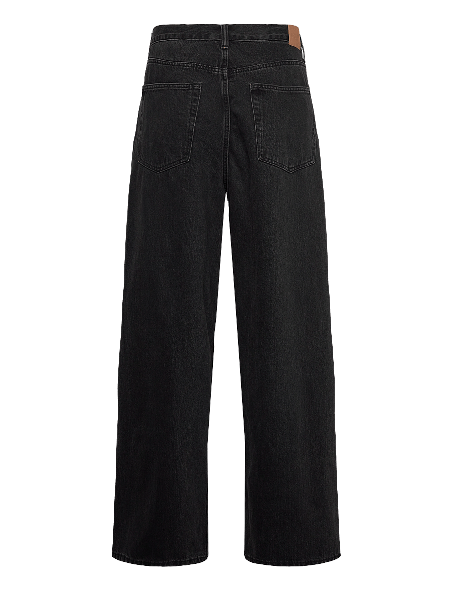 Weekday - Astro Mid Rise Loose Baggy Leg Unisex Jeans - alt laienevad teksad - tuned black - 3