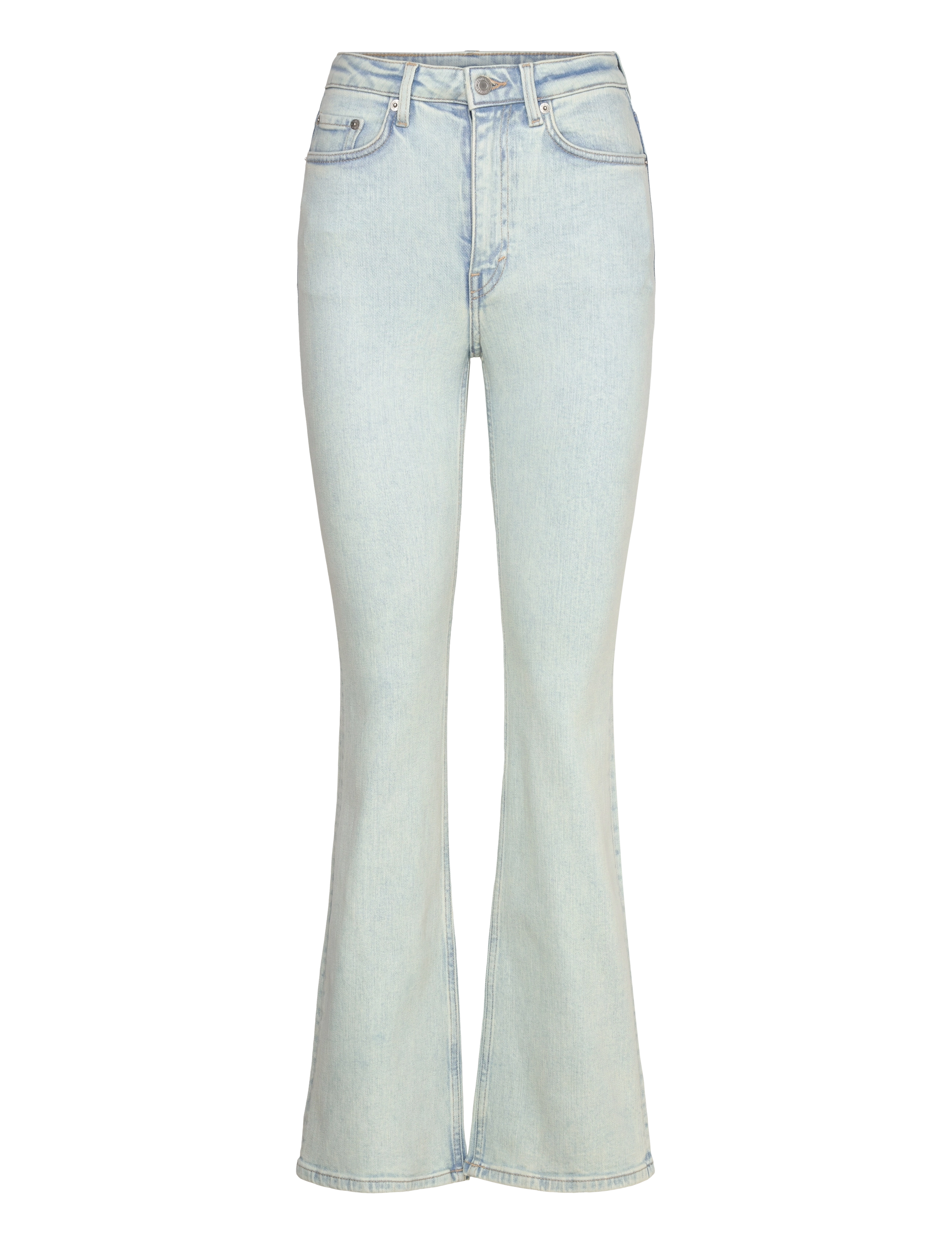 Weekday Curve High Flared Jeans - Transitional Layering - SNOW BLUE / blue