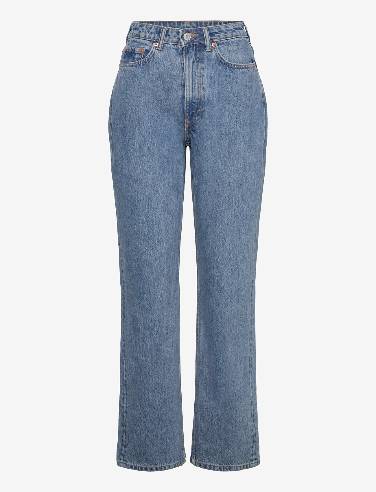 Weekday - Resolute Curve High Waisted Regular Straight Jeans - raka jeans - 90s blue - 0
