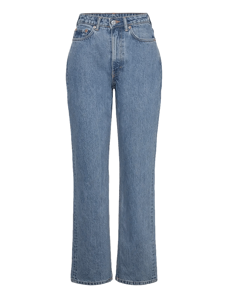 Weekday - Resolute Curve High Waisted Regular Straight Jeans - suorat farkut - 90s blue - 0