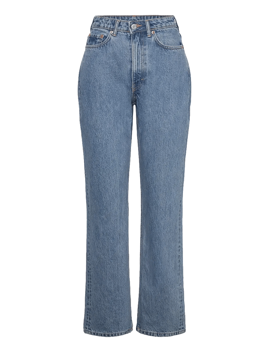 Weekday - Resolute Curve High Waisted Regular Straight Jeans - sirge säärega teksad - 90s blue - 0
