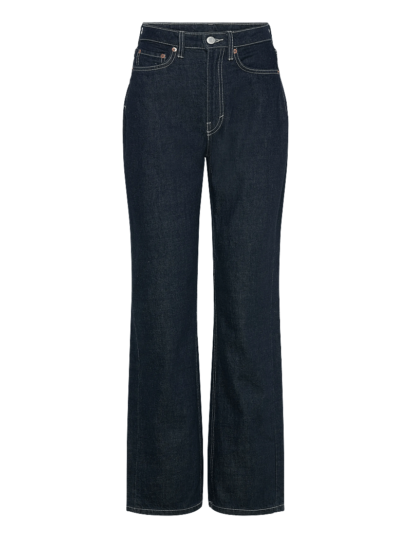 Weekday - Resolute Curve High Waisted Regular Straight Jeans - raka jeans - blue rinse - 0