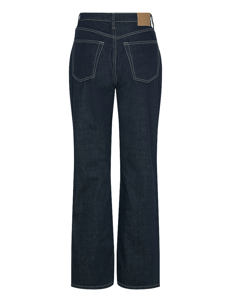 Weekday - Resolute Curve High Waisted Regular Straight Jeans - raka jeans - blue rinse - 1