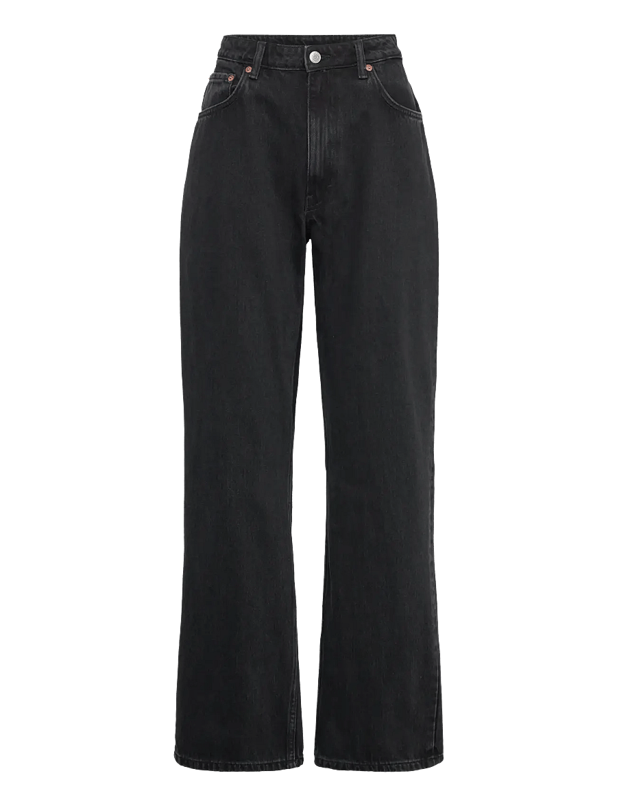 Weekday - Resolute Curve High Waisted Regular Straight Jeans - sirge säärega teksad - tuned black - 0