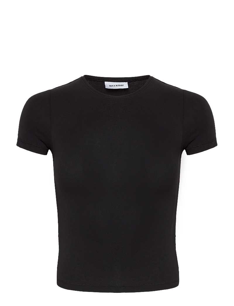 Weekday - Slim Fitted T-shirt - t-särgid - black - 0