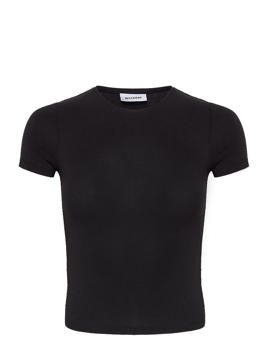 Weekday - Slim Fitted T-shirt - t-shirts - black - 0