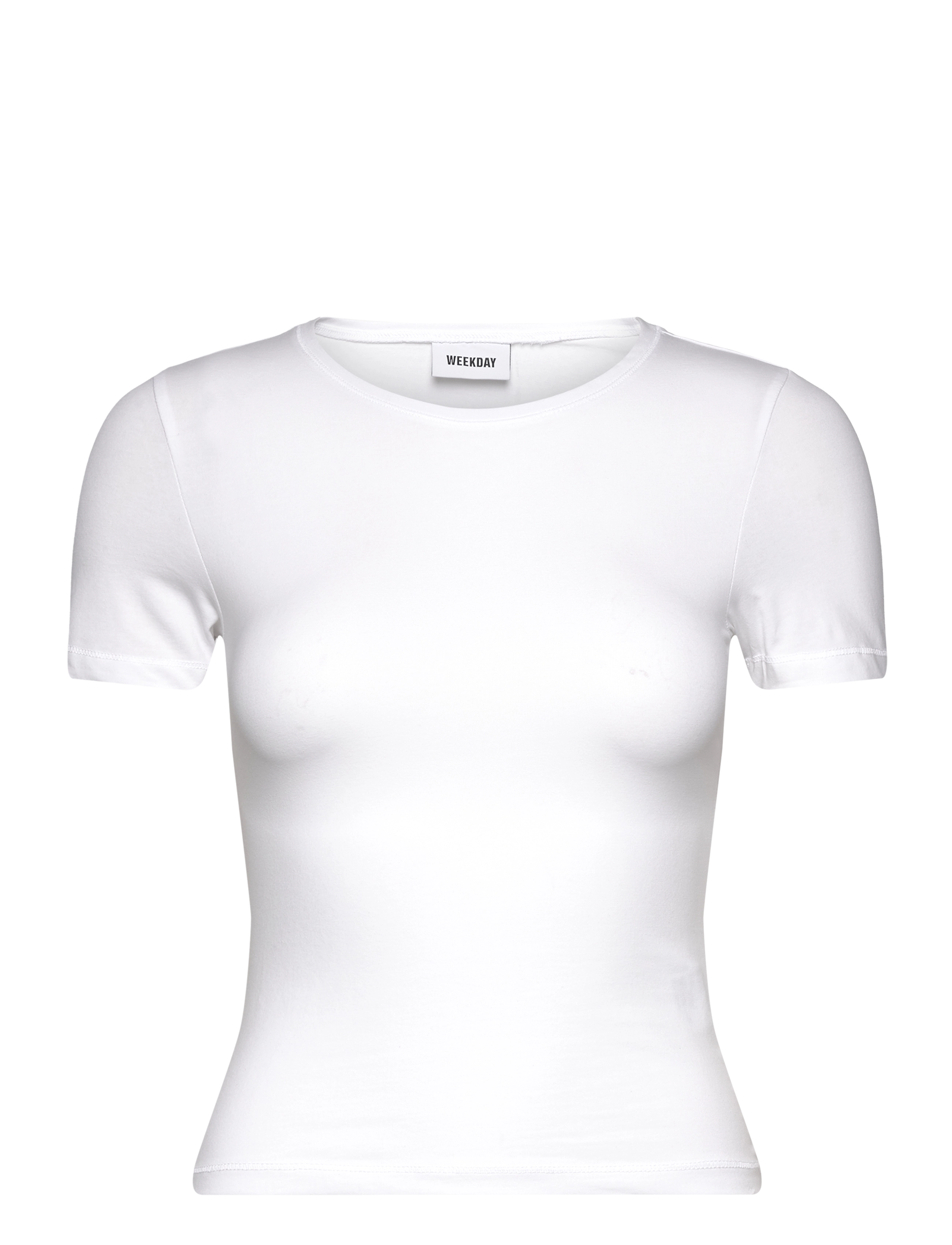 Weekday Slim Fitted T-Shirt, Kvinder, Slim Fit T-shirt, Hvid, Str: XS