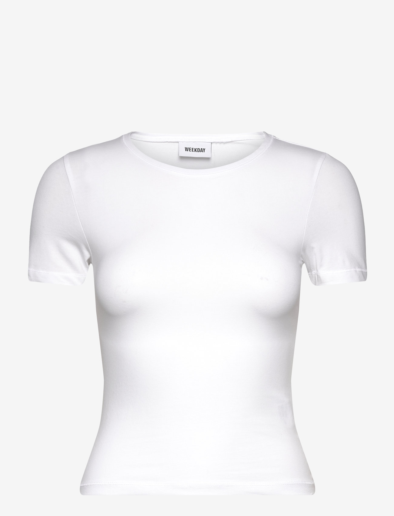 Weekday - Slim Fitted T-shirt - stuttermarbolir - white - 0