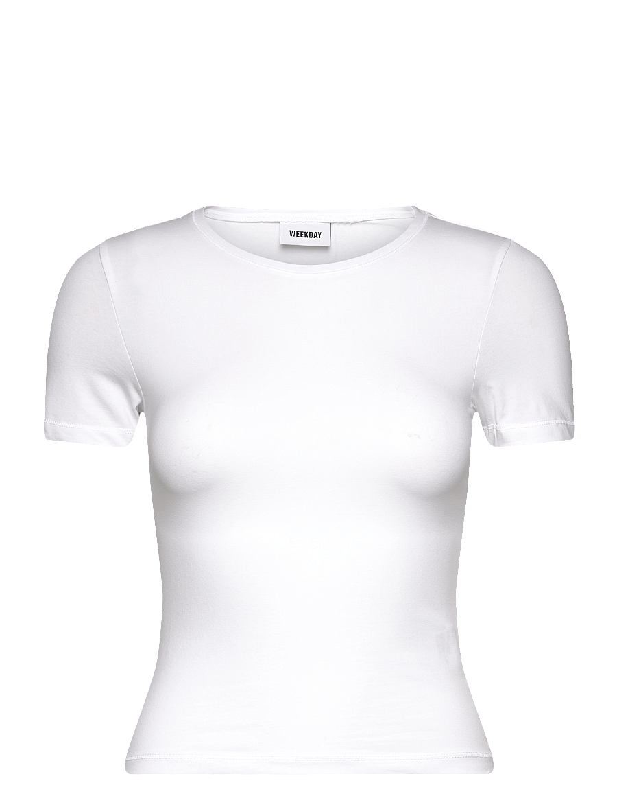 Weekday - Slim Fitted T-shirt - t-shirts - white - 0
