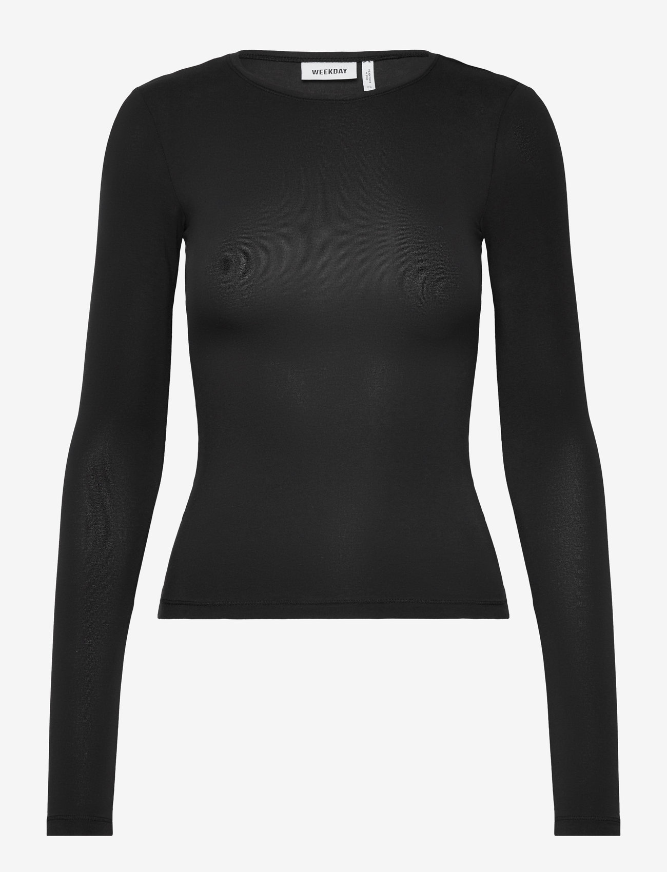 Weekday - Slim Fitted Long Sleeve - long-sleeved tops - black - 0