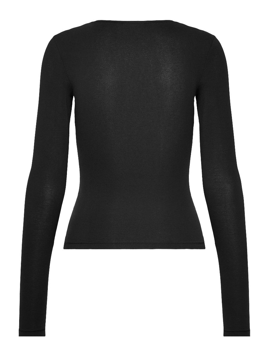 Weekday - Slim Fitted Long Sleeve - langärmlige tops - black - 1