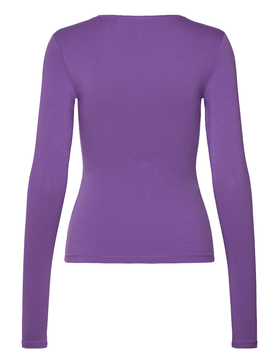 Weekday - Slim Fitted Long Sleeve - langärmlige tops - purple - 1