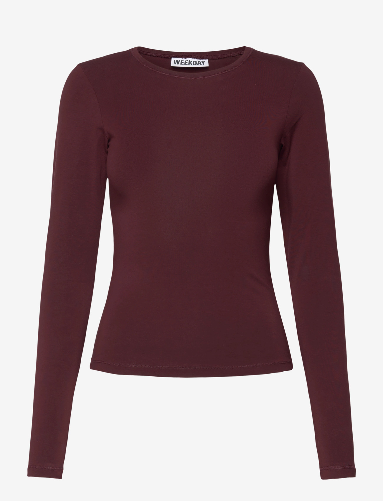 Weekday - Slim Fitted Long Sleeve - pikkade varrukatega alussärgid - red dark - 0