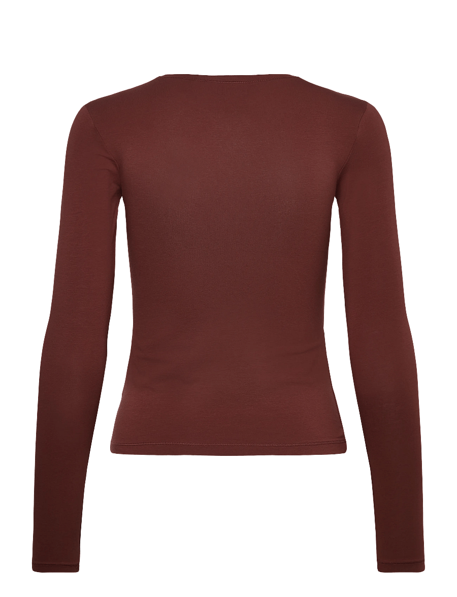 Weekday - Slim Fitted Long Sleeve - langærmede toppe - rust - 2