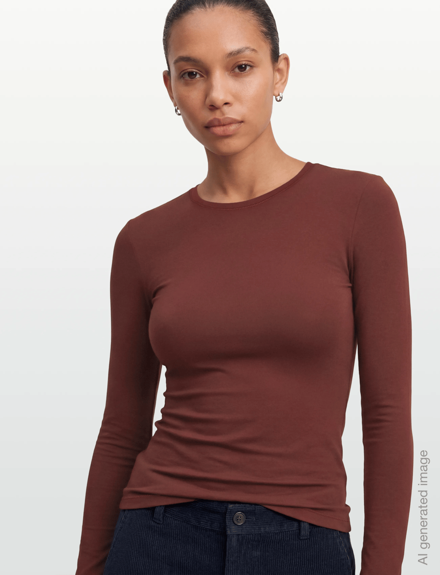 Weekday - Slim Fitted Long Sleeve - langærmede toppe - rust - 3